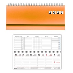 Planning Settimanale 2027 in PVC Rigido, Formato 10x30 cm, Spirale 180°, Sezioni Note e Progetti 3 2