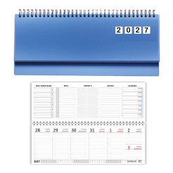 Planning Settimanale 2027 in PVC Rigido, Formato 10x30 cm, Spirale 180°, Sezioni Note e Progetti 3