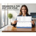 Planning Settimanale 2027 in PVC Rigido, Formato 10x30 cm, Spirale 180°, Sezioni Note e Progetti 12