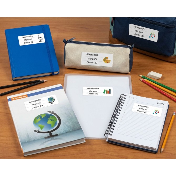 Etichette Adesive Scuola Colorate 56x22 Mm Personalizzate 48 Etichette Per Libri Quaderni Materiale Didattico 6
