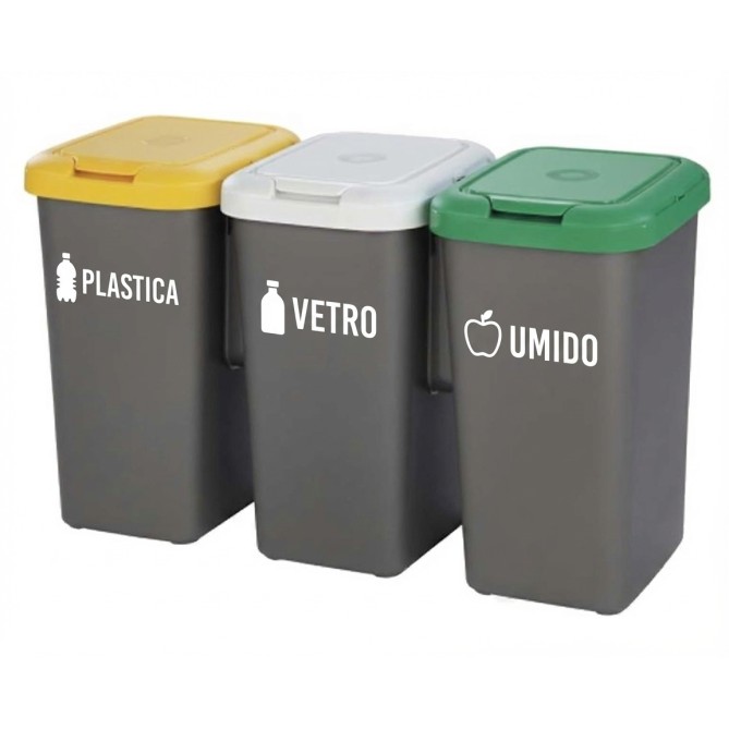 Scritta adesiva orizzontale per raccolta differenziata in PVC - senza sfondo - applicatione type incluso 4