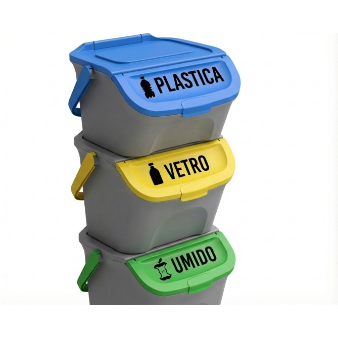 Scritta adesiva orizzontale per raccolta differenziata in PVC - senza sfondo - applicatione type incluso 7
