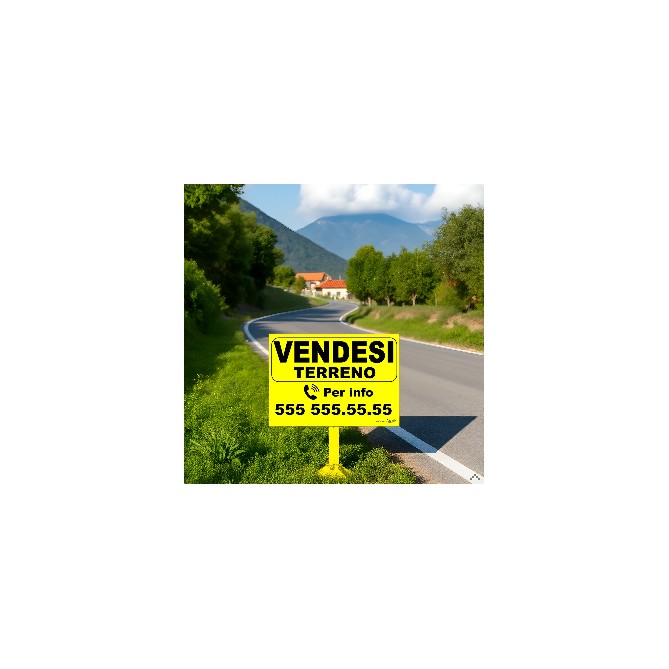 Cartello Vendesi Terreno Personalizzato Giallo 42x30 Plastificato Impermeabile 3