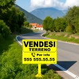 Cartello Vendesi Terreno Personalizzato Giallo 42x30 Plastificato Impermeabile 3