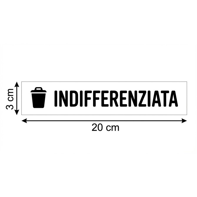 Scritta adesiva orizzontale per raccolta differenziata in PVC - senza sfondo - applicatione type incluso 10
