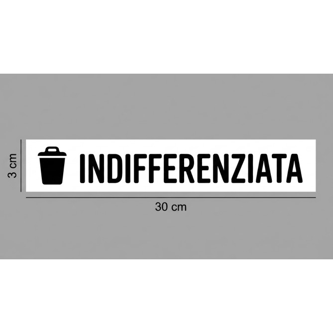 Scritta adesiva orizzontale per raccolta differenziata in PVC - senza sfondo - applicatione type incluso 11