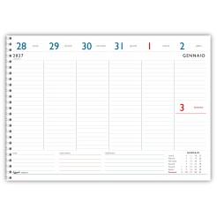 Agende Planning Settimanale 2027 LIFE , Spiralato, Formato A3 Orizzontale, 30x42 cm, Festivi Evidenziati in Rosso 5