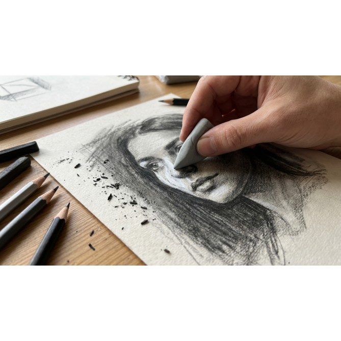Gomma Pane Bianca Ideale per cancellare Carboncino e Grafite , datta per disegno tecnico, artistico e scolastico 2