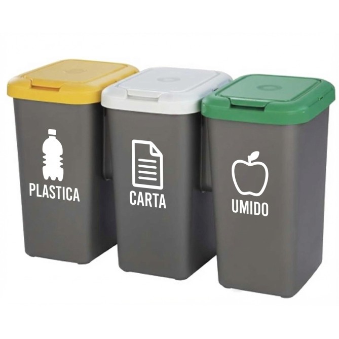 Scritta adesiva Verticale per raccolta differenziata in PVC - senza sfondo - applicatione type incluso 2