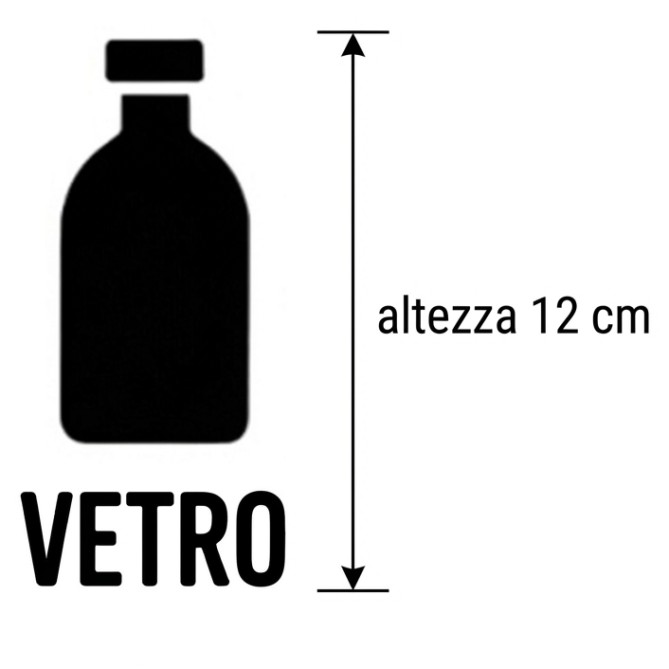 Scritta adesiva Verticale per raccolta differenziata in PVC - senza sfondo - applicatione type incluso 4