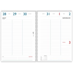 Agenda Settimanale Spiralata 2027 LIFE, Formato A4 21x30 cm, Copertina Morbida Sintetica, Turchese e Grigio 7