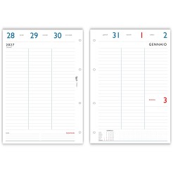 Ricambio Agenda Settimanale 2027 A4, Formato 21x30 cm, 4 Fori, Carta FSC 90gr, Layout Verticale Minimalista, Turchese e Grigio 1 2