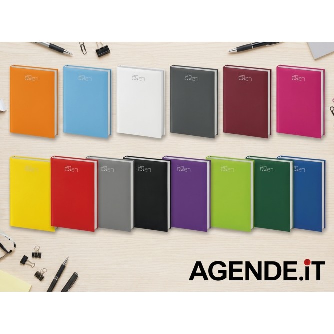 Agenda giornaliera 2027 gommata 15x21cm A5 - sabato  e domencia insieme - multilingua 34