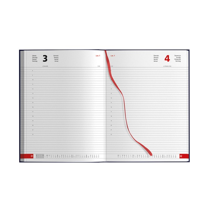 Agenda giornaliera 2027 sintetico BLU - 21x30cm A4 multilingua 6