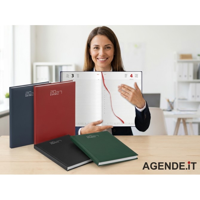 Agenda giornaliera 2027 ROSSA - sintetico 21x30cm A4 multilingua 5