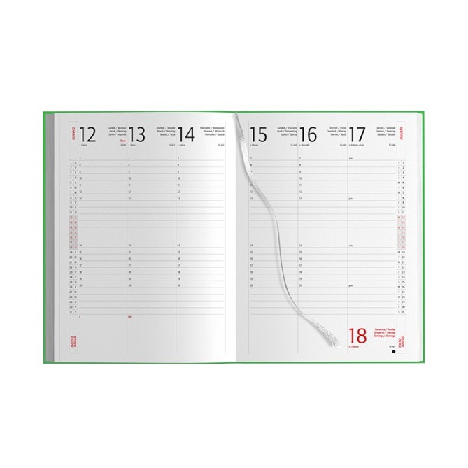 Agenda settimanale 2027 sintetico gommata 17x24cm - settimana su due pagine 31