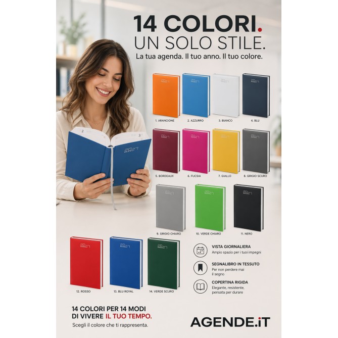 Agenda settimanale 2027 sintetico gommata 17x24cm - settimana su due pagine 33