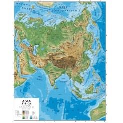 Carta Geografica Murale Asia 100x140 Bifacciale Fisica E Politica 1 11.200.000 1 2