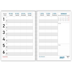 Agenda Prenotazioni 2027 Spiralata per Hotel e B&B, Formato A4 21x29,7 cm, da 6 a 12 Stanze, Copertina Plastificata 1 2