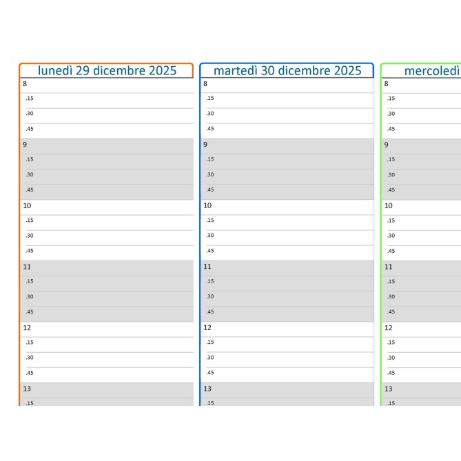 Agenda Settimanale Spiralata 2027, A4 21x30 cm, Copertina Morbida Plastificata, Oraria 15 Min,dal lunedì al sabato 4
