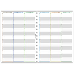 Agenda Settimanale Spiralata 2027, A4 21x30 cm, Copertina Morbida Plastificata, Oraria 15 Min,dal lunedì al sabato 5
