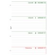 Ricambio agenda organizer settimanale 2027 , 21x30cm A4, GREEN   90gr 4fori 7