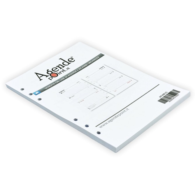 Ricambio Agenda Settimanale Bilingue Italiano/Inglese 2027, Formato A5 15x21 cm, 6 Fori, Carta 90g FSC 3