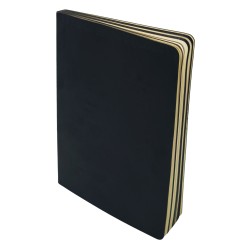 Taccuino 14X21 con copertina flssibile e touch, 240 pagine avorio , bordo nero , colore Nero 1