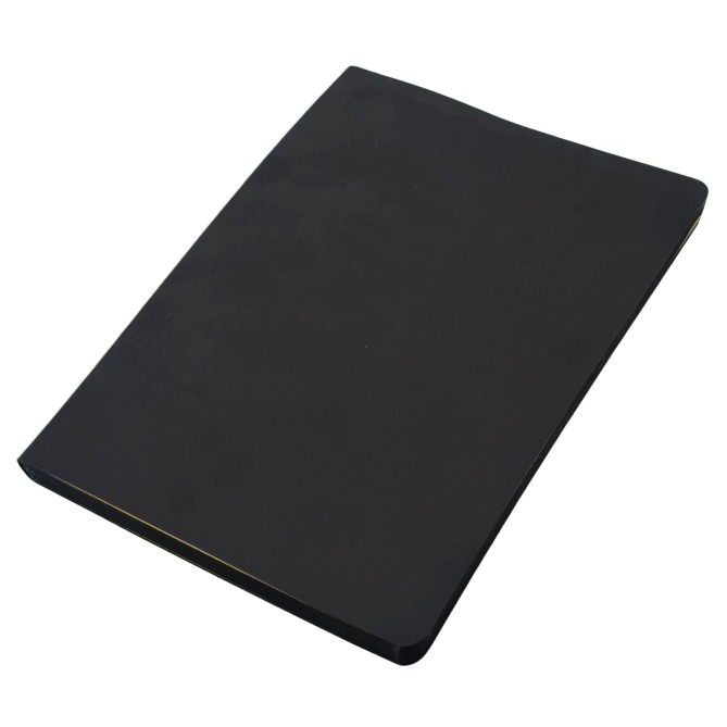 Taccuino 14X21 con copertina flssibile e touch, 240 pagine avorio , bordo nero , colore Nero 2