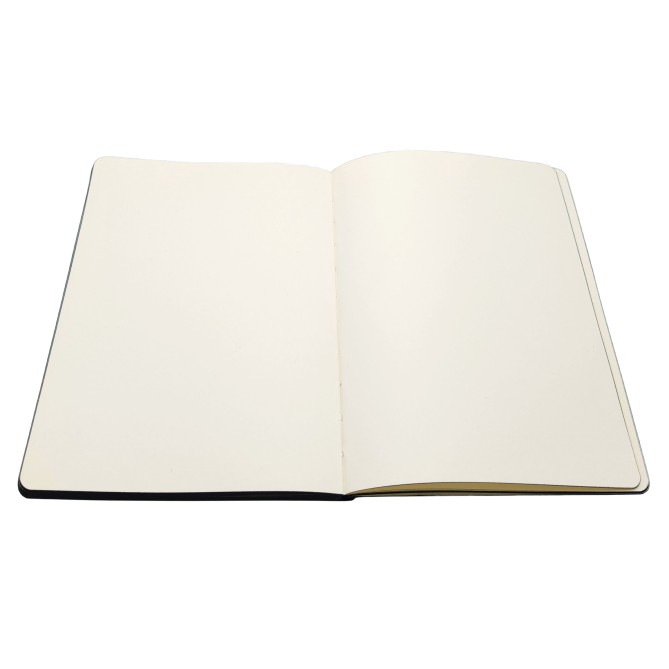 Taccuino 14X21 con copertina flssibile e touch, 240 pagine avorio , bordo nero , colore Nero 4