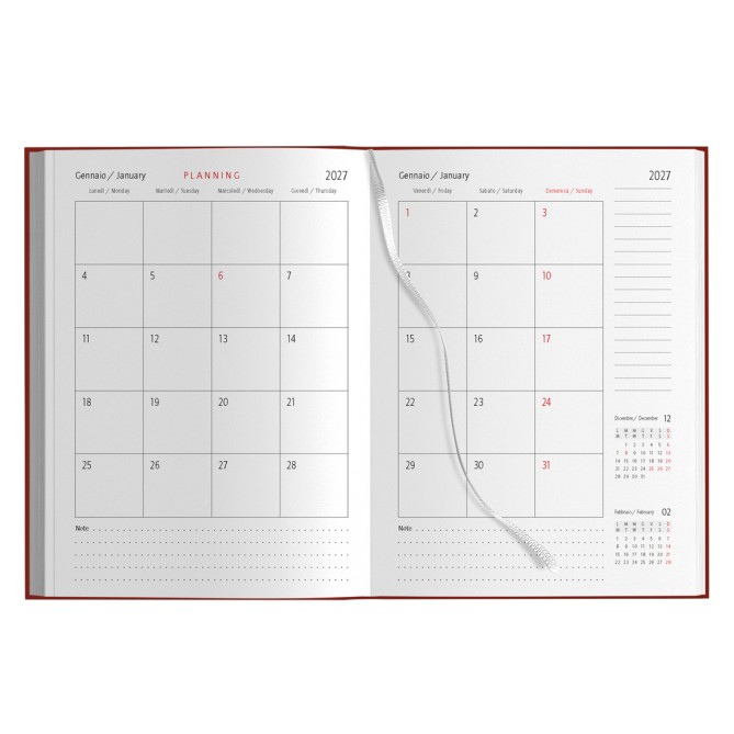 Agenda Giornaliera 2027-17x24cm Sabato Domenica separati - copertina gommata 10