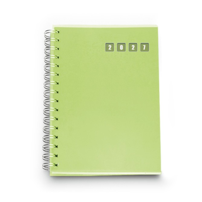 Agenda giornaliera 2027 spiralata polipropilene 15x21cm A5 VERDE 2