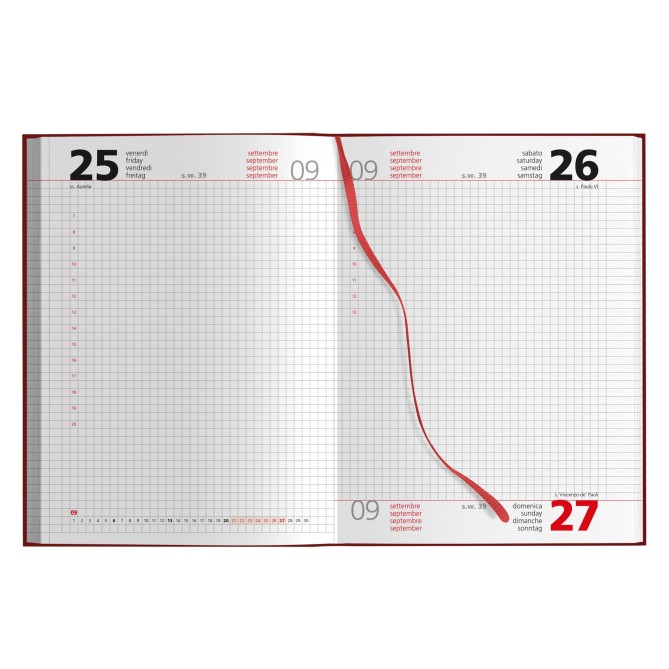 Agenda giornaliera 2027 QUADRETTI 15x21cm A5 multilingua 3