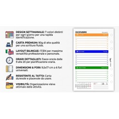 Ricambio agenda organizer settimanale 2027 COLORS 9,5x17cm - 6 fori standard - carta 90gr 5 2