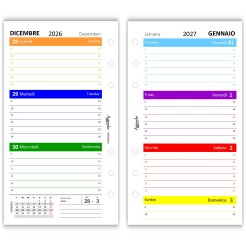 Ricambio agenda organizer settimanale 2027 COLORS 9,5x17cm - 6 fori standard - carta 90gr 5