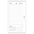 Ricambio Agenda Giornaliera a Righe 2027, 9,5x17 cm, 6 Fori, Carta 80gr, Bianco 4