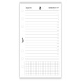 Ricambio Agenda Giornaliera a Righe 2027, 9,5x17 cm, 6 Fori, Carta 80gr, Bianco 6