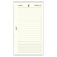 Ricambio Agenda Giornaliera a Righe 2027, 9,5x17 cm, 6 Fori, Carta 80gr, Avorio 2