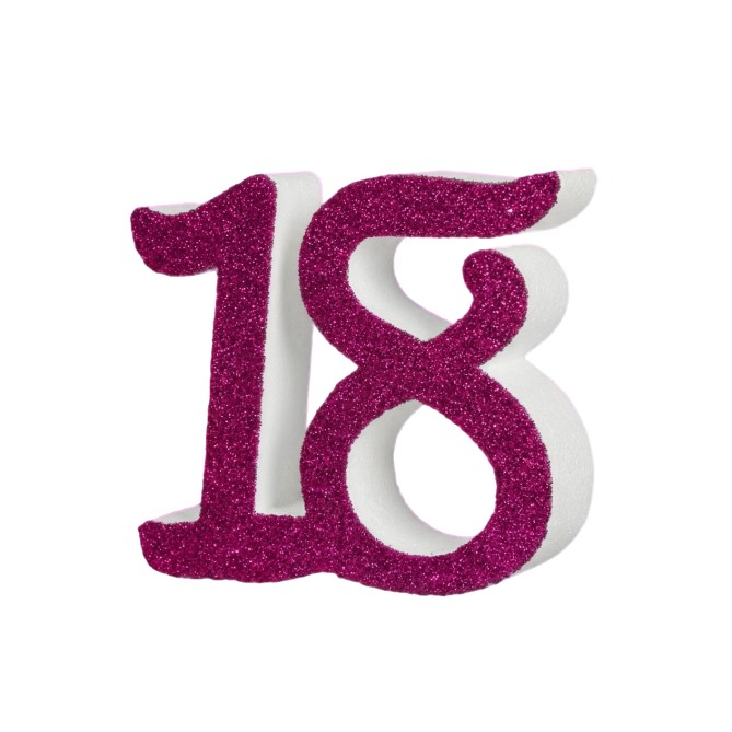 Numero 18 Diciotto In 3d In Polistirolo Per Compleanni Ed Aventi 10cm Altezza 2cm Fucsia Per Decorazioni Torte 4