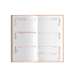 Agenda settimanale tascabile 2027 tessuto 8x15cm multilingua ROSSO 2 2