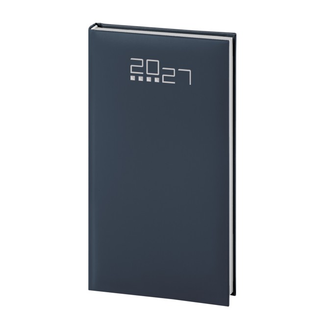 Agenda settimanale tascabile 2027 tessuto 8x15cm multilingua BLU 2