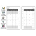 Ricambio Agenda Mensile 2026, Formato A5 9,5x17cm, Bianco, 2 Pagine per Mese, 6 Fori, Gennaio 6