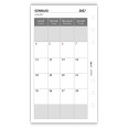 Ricambio Agenda Mensile 2027, Formato A5 9,5x17cm, Bianco, 2 Pagine per Mese, 6 Fori, Gennaio 4