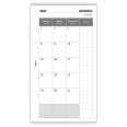 Ricambio Agenda Mensile 2027, Formato A5 9,5x17cm, Bianco, 2 Pagine per Mese, 6 Fori, Gennaio 5