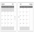 Ricambio Agenda Mensile 2027, Formato A5 9,5x17cm, Bianco, 2 Pagine per Mese, 6 Fori, Gennaio 6