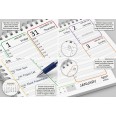 Planning Settimanale 2027 Spiralato INGLESE , A4 21x30cm, 55 Fogli, Orario con Righe Bianche e Grigie 7