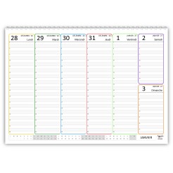 Planning Settimanale 2027 Spiralato FRANCESE, A4 21x30cm, 55 Fogli, Orario con Righe Bianche e Grigie 2