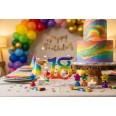 Numero 18 in 3D di Polistirolo stampato ARCOBALENO , 10 cm Altezza, Decorazione per Compleanni e Torte 1