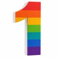 Numero in Polistirolo 3D, Stampa Arcobaleno, Spessore 4 cm, per Feste, Decorazioni e Fiere 1
