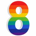 Numero in Polistirolo 3D, Stampa Arcobaleno, Spessore 4 cm, per Feste, Decorazioni e Fiere 9